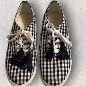 Crown & Ivy  black check sneakers , nwot, sz.  8 1/2